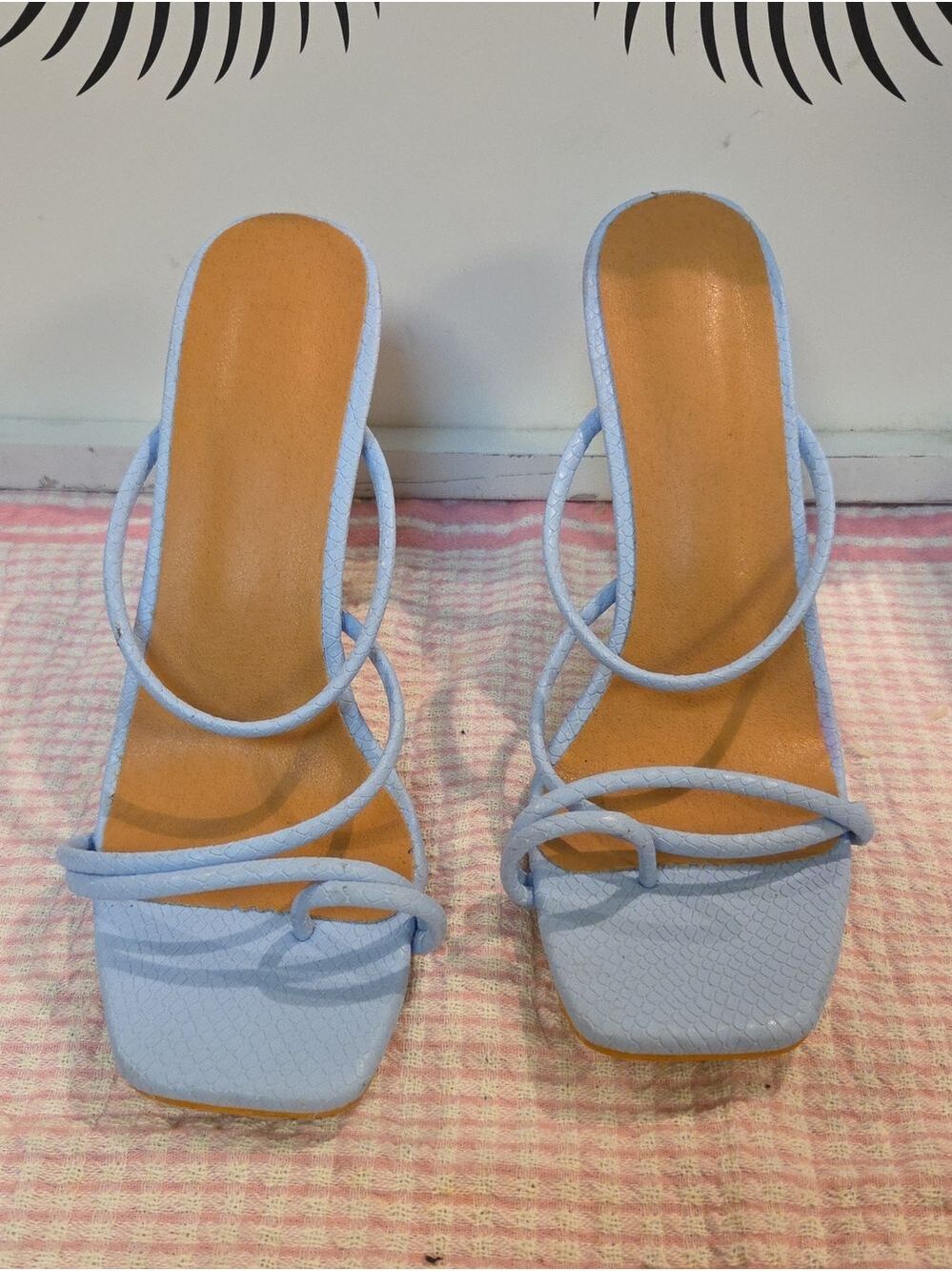 Light Blue Strappy Women’s Heeled Sandals